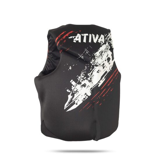 Colete Salva-Vidas Esportivo - Tamanho M - Ativa 55 - Neoprene Preto/Vermelho