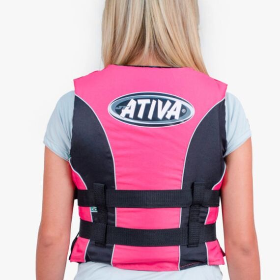 Colete Salva-Vidas Esportivo - Tamanho P - Ativa 55 - Rosa