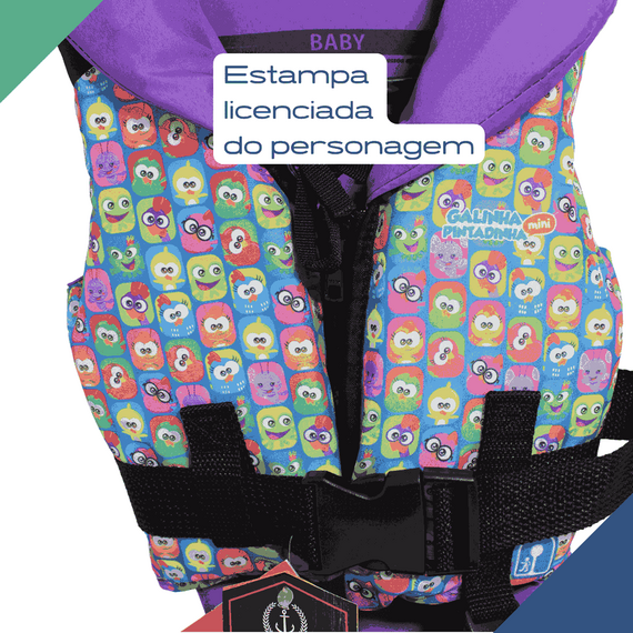 Colete Salva-Vidas Infantil Baby - Galinha Pintadinha PERSONAGENS - Ativa - Homologado