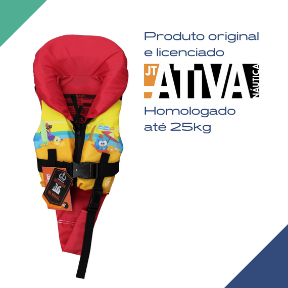 Colete Salva-Vidas Infantil Baby - Galinha Pintadinha PRAIA - Ativa - Homologado