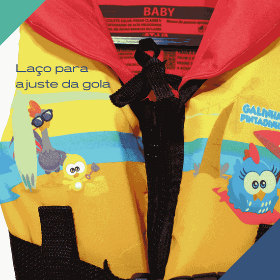 Colete Salva-Vidas Infantil Baby - Galinha Pintadinha PRAIA - Ativa - Homologado