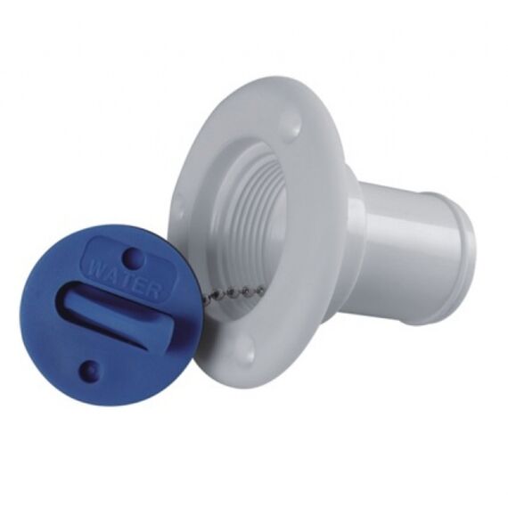 Bocal de Abastecimento em ABS c/ Trava de Segurança - Branco/Azul - Água Doce
