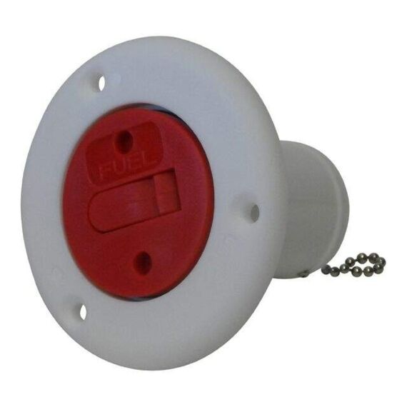 Bocal de Abastecimento em ABS c/ Trava de Segurança - Branco/Vermelho - Combustível