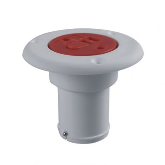 Bocal de Abastecimento em ABS c/ Trava de Segurança - Branco/Vermelho - Combustível