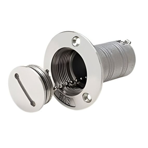 Bocal de Abastecimento em Inox c/ Trava de Segurança e Chaveta - Gasolina