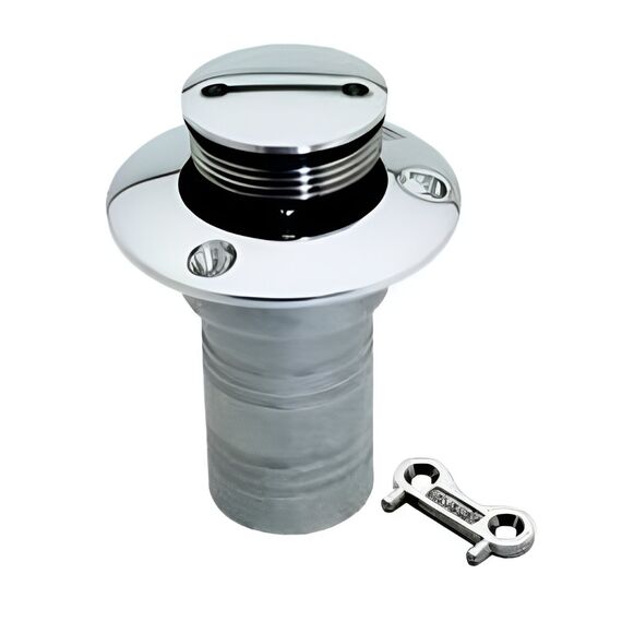 Bocal de Abastecimento em Inox c/ Trava de Segurança e Chaveta - Gasolina