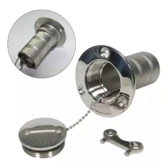 Bocal de Abastecimento em Inox c/ Trava de Segurança e Chaveta - Universal - Sem Marcação