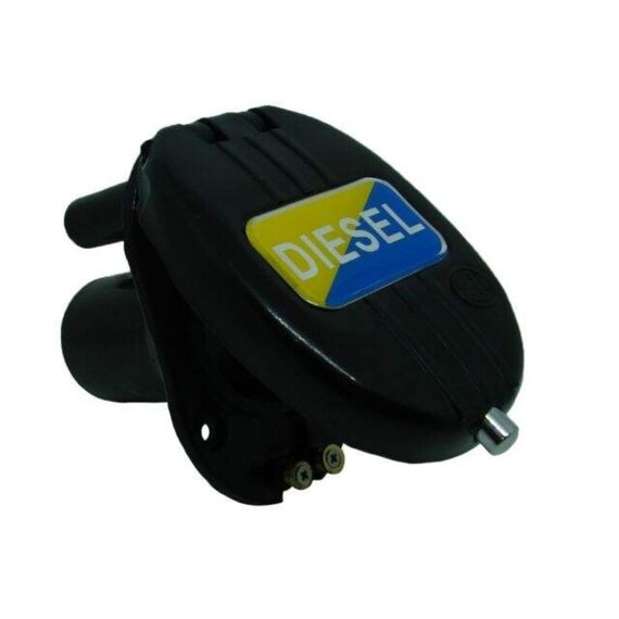 Bocal de Abastecimento Nylon Oval p/ Deck c/ Respiro 1-1/2 pol - Preto - Diesel