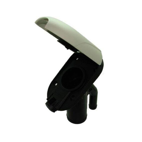 Bocal de Abastecimento Plástico Oval p/ Deck 1-1/2 pol - Branco - Água Doce - Inclinado