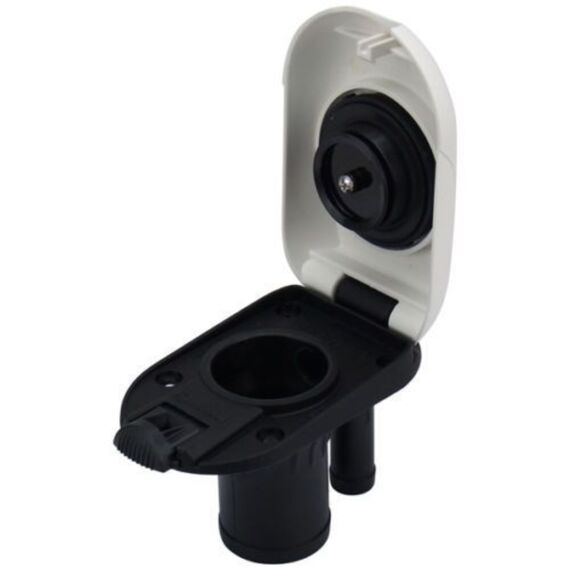 Bocal de Abastecimento Plástico Oval p/ Deck 1-1/2 pol - Branco - Gasolina