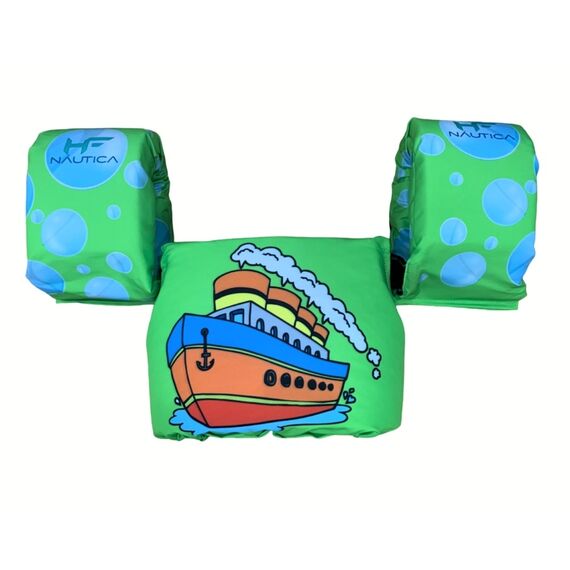 Colete Salva-Vidas Infantil Kids - Tamanho P - Mar & Cia - Verde - Navio