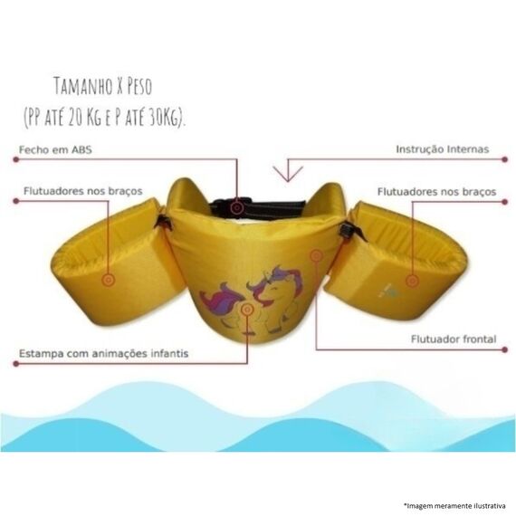 Colete Salva-Vidas Infantil Kids - Tamanho PP - Mar & Cia - Rosa - Polvo