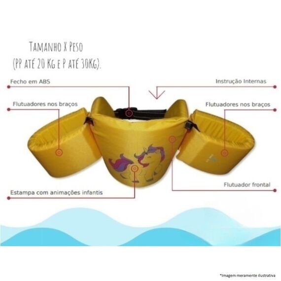 Colete Salva-Vidas Infantil Kids - Tamanho PP - Mar & Cia - Roxo - Polvo
