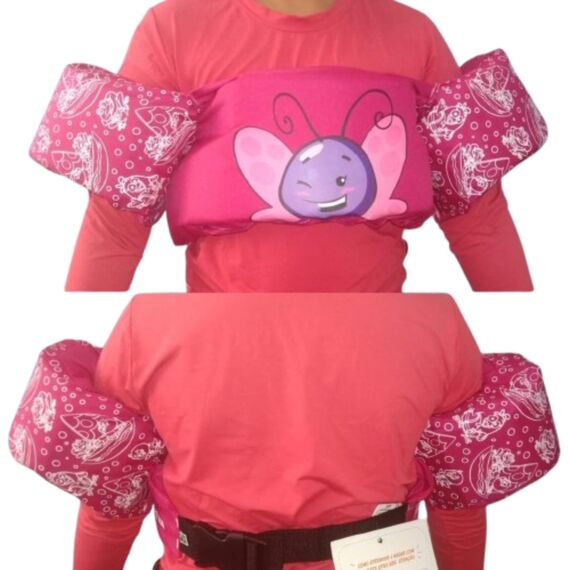 Colete Salva-Vidas Infantil Kids - Turma Galinha Pintadinha - Borboletinha - Ativa - Rosa - Homologado