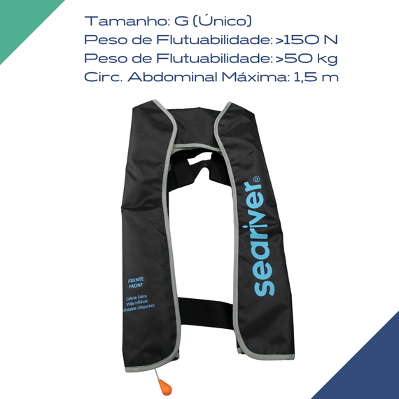 Colete Salva-Vidas Inflável Homologado Seariver