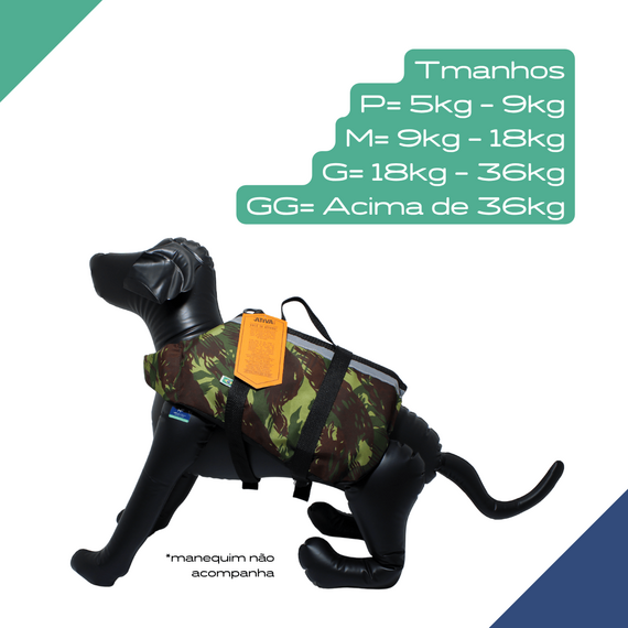Colete Salva-Vidas Pet Vest - Tamanho GG - Ativa - Camuflado
