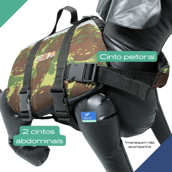 Colete Salva-Vidas Pet Vest - Tamanho GG - Ativa - Camuflado