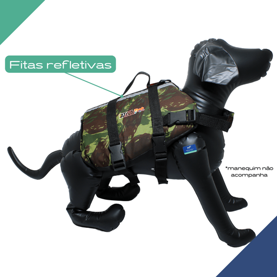 Colete Salva-Vidas Pet Vest - Tamanho GG - Ativa - Camuflado