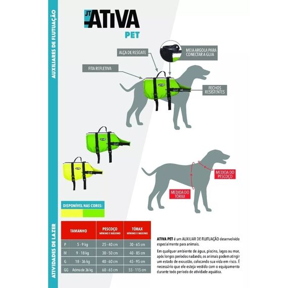 Colete Salva-Vidas Pet Vest - Tamanho GG - Ativa - Camuflado
