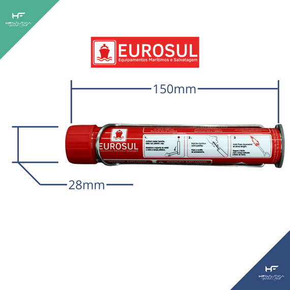 Facho Manual Luz Vermelha - Navegação em Águas Costeiras - Mar Aberto - EUROSUL
