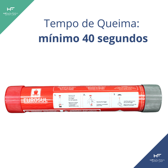 Foguete Manual Estrela Vermelha com Paraquedas - Navegação em Águas Costeiras - Mar Aberto - EUROSUL