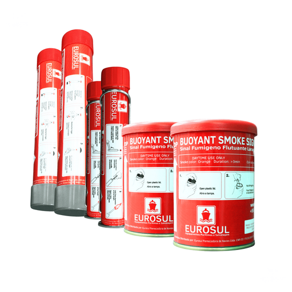 Kit Sinalizador Pirotécnico s/ Maleta - Navegação em Águas Costeiras - Mar Aberto - 2 un. de cada -EUROSUL
