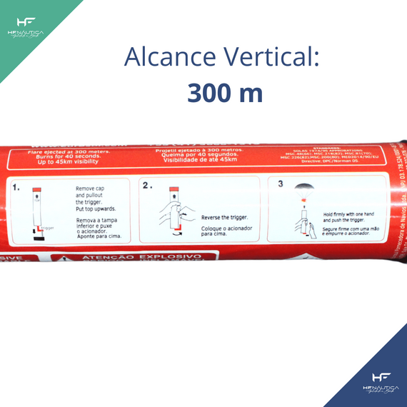 Kit Sinalizador Pirotécnico s/ Maleta - Navegação em Águas Costeiras - Mar Aberto - 2 un. de cada -EUROSUL