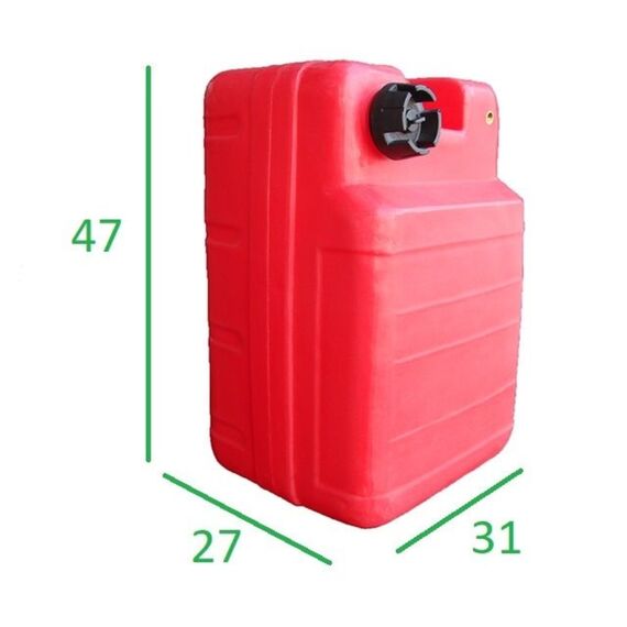 Tanque de Combustível p/ Embarcações s/ Pescador - Vertical Vermelho - 30 litros