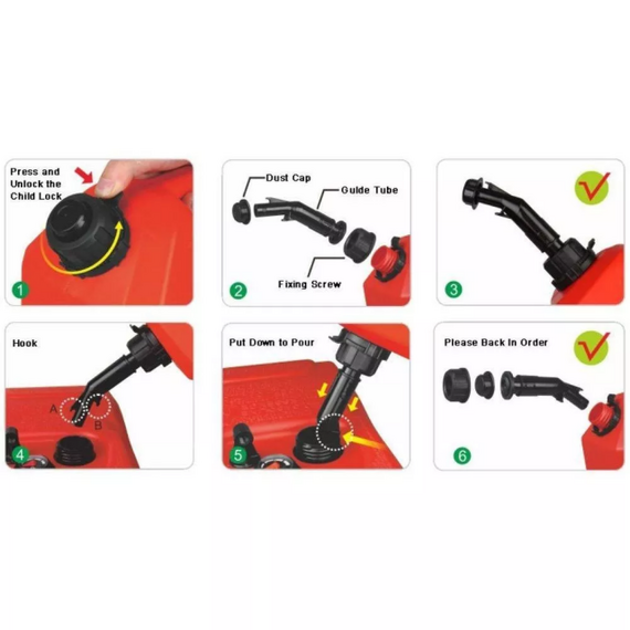 Galão de Combustível Reservatório p/ Transporte - Seaflo - 5 litros - Gasolina