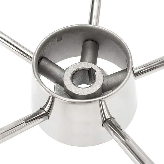 Volante Náutico em INOX c/ Acabamento Central em Inox - 398mm