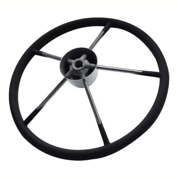Volante Náutico em INOX c/ Grip Emborrachado Preto - 13-1/2" Pol OU 343MM