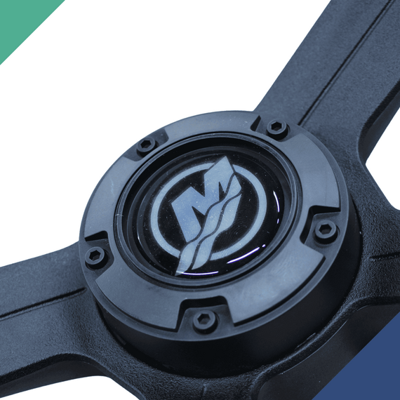 Volante Náutico Emborrachado Mercury 330mm - Preto