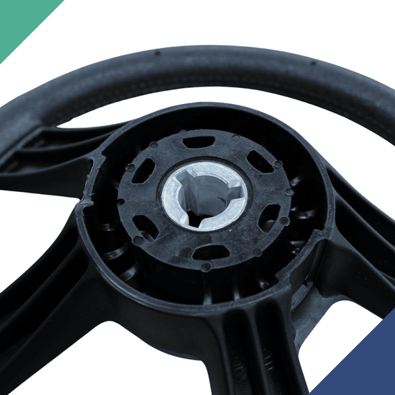 Volante Náutico Emborrachado Mercury 330mm - Preto