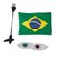 Kit Iluminação em LED c/ Mastro - A: 40cm + Olho de Tubarão + Bandeira do Brasil - Branco