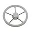Volante Náutico em Poliuretano Branco c/ Centro Branco e Raios em Inox - 300mm