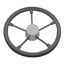 Volante Náutico em Poliuretano Cinza c/ Centro e Raios em Inox - 350mm