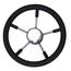 Volante Náutico em Poliuretano Preto c/ Raios em Inox - 350mm